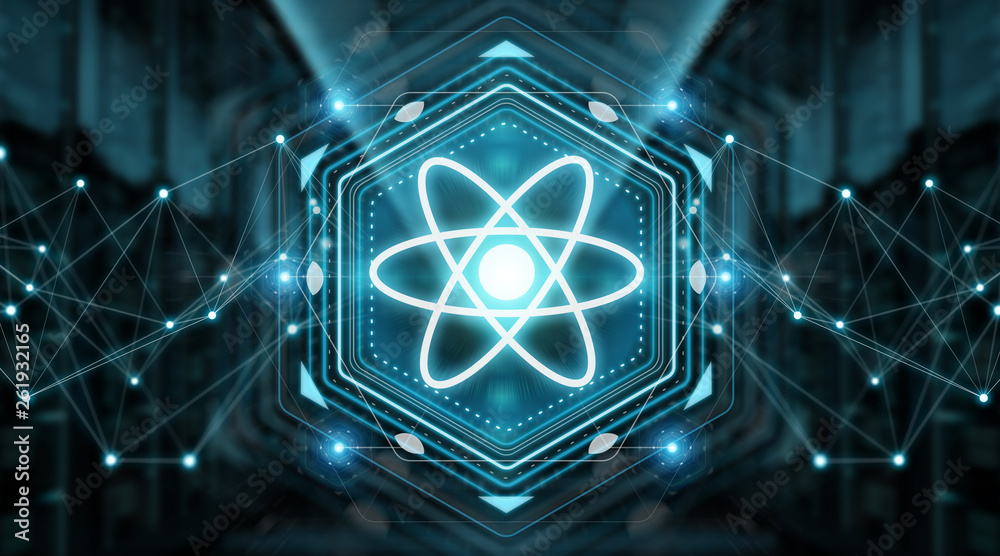 Aufkleber modern digital molecule structure 3d rendering