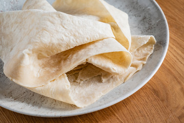 Lavash (soft, thin unleavened flatbread)