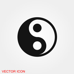 Yin Yang icon vector sign symbol for design