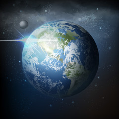 Earth with moon