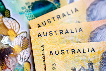Australian fifty dollar banknote. The new 2019 issue bill is designed to deter counterfeiting, the note is polymer and water resistant with a clear holographic strip. 