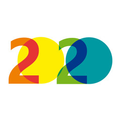 2020, happy new year. Vector creative number