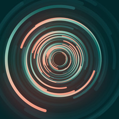 Abstract 3d rendering composition of multicolored circles. Computer generated geometric pattern