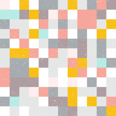 Squares mosaic geometric vector seamless pattern.