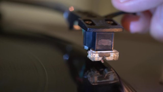 Needle on Vinyl Record on Turntable