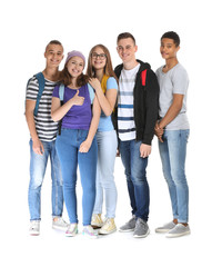 Obraz premium Group of teenagers on white background