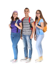 Obraz premium Group of teenagers on white background