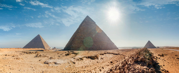 Naklejka premium Panorama of the Great Pyramids of Giza, Egypt