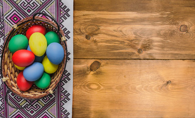 Easter eggs in basket