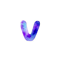 Watercolor letter V