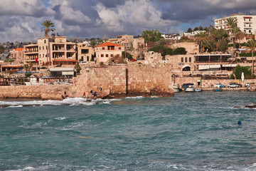 Byblos, Lebanon, Mediterranean sea, Roman Ruins