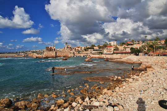 Byblos, Lebanon, Mediterranean sea, Roman Ruins