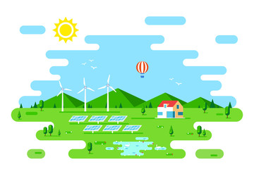 Fototapeta premium Green energy house concept