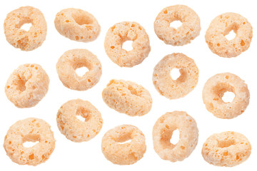 Fototapeta na wymiar Sweet brekfast cereal rings collection