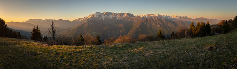 Moiuntain range Krn in Triglav National Park in Julian Alps