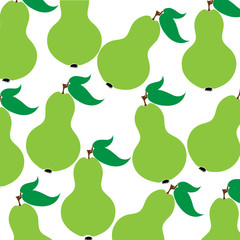 Vector illustration of painted pears on white background. Symbol of fruit, food,vegetarian,vegan.
