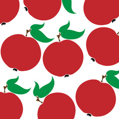 Vector illustration of painted apples on white background. Symbol of fruit, food,vegetarian,vegan.