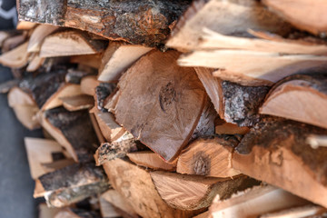 Stacks of firewood.