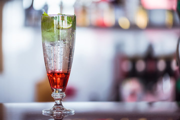 Exotic cocktail on bar counter