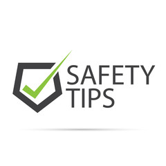 Safety tips symbol security sign on white