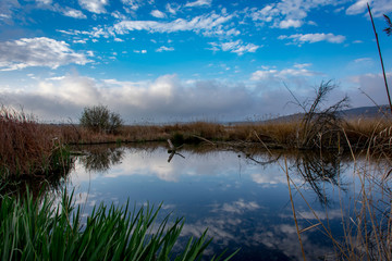 Landscape of river and lake of the mediterranean sea