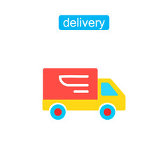 Fast shipping delivery truck icon.