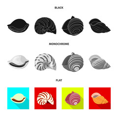 Isolated object of animal and decoration symbol. Collection of animal and ocean stock symbol for web.