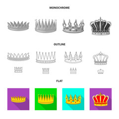 Vector design of medieval and nobility logo. Collection of medieval and monarchy stock vector illustration.