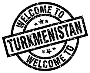 welcome to Turkmenistan black stamp