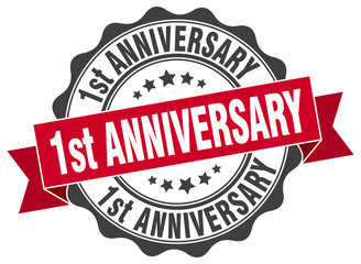 Obraz premium 1st anniversary stamp. sign. seal