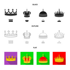Vector illustration of medieval and nobility icon. Set of medieval and monarchy vector icon for stock.