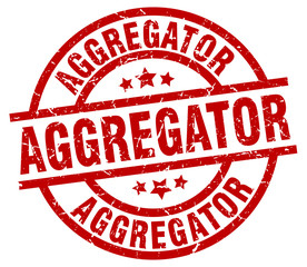 aggregator round red grunge stamp