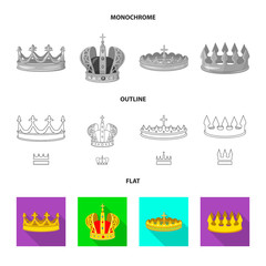 Vector design of medieval and nobility sign. Set of medieval and monarchy stock symbol for web.