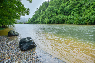 Scenery of Muma River, Xixiang, Hanzhong, Shaanxi, China
