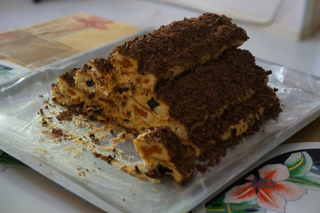 Homemade pyramid cake