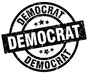 democrat round grunge black stamp