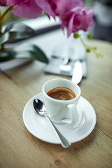 cup of coffee on the table