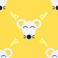 Cute mouse seamless pattern