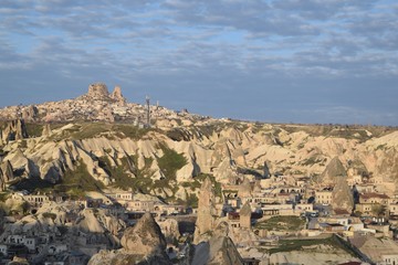 Fototapeta premium Sunrise and balloons. Beautiful background of the balloon and the sunset.Cappadocia. Turkey. Göreme.