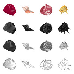Vector illustration of animal and decoration symbol. Collection of animal and ocean stock symbol for web.
