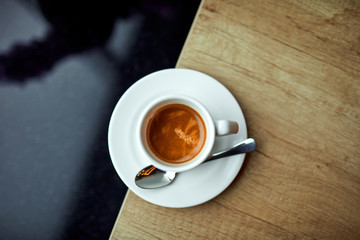 cup of coffee on the table
