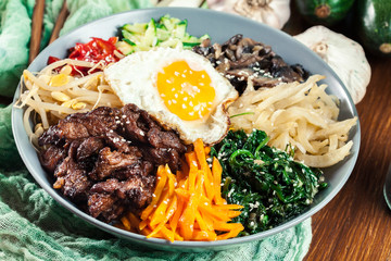 Bibimbap - rice with beef and vegetables