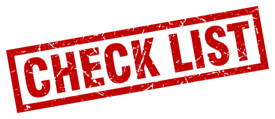 square grunge red check list stamp