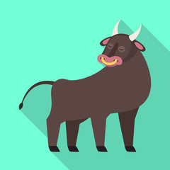 Isolated object of bull and cow symbol. Set of bull and beef stock symbol for web.