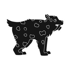 Vector illustration of leopard and tooth symbol. Collection of leopard and animal stock vector illustration.