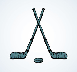 Hockey stick. Vector drawing