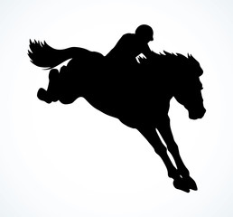 Horse racing. Vector drawing