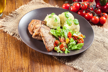 Chicken fillets breast with mashed potatoes