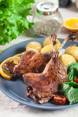 Duck legs confit with boiled potatoes
