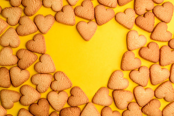 Cookies laid in heart shape